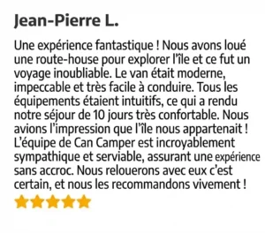 Recensione reale di un cliente sul noleggio di un furgone camper a Ibiza - Can Camper